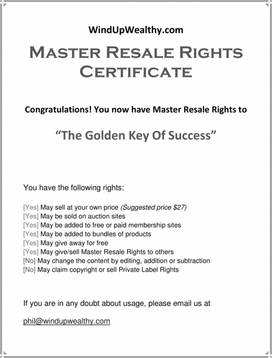 Product picture The Golden Key of Success